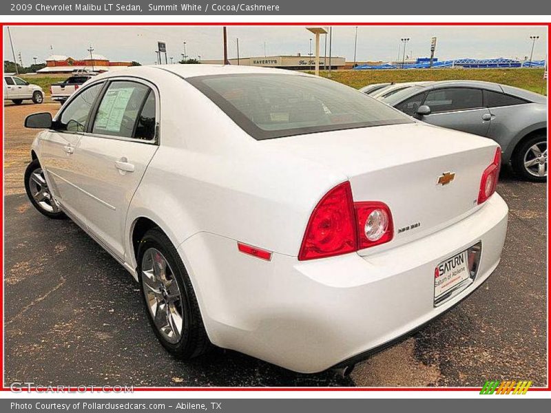 Summit White / Cocoa/Cashmere 2009 Chevrolet Malibu LT Sedan