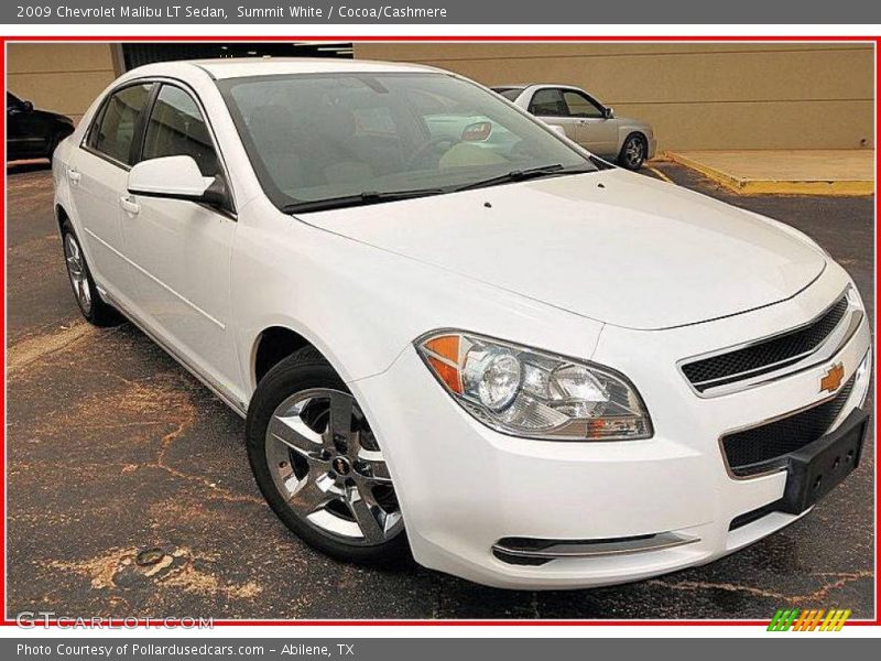 Summit White / Cocoa/Cashmere 2009 Chevrolet Malibu LT Sedan