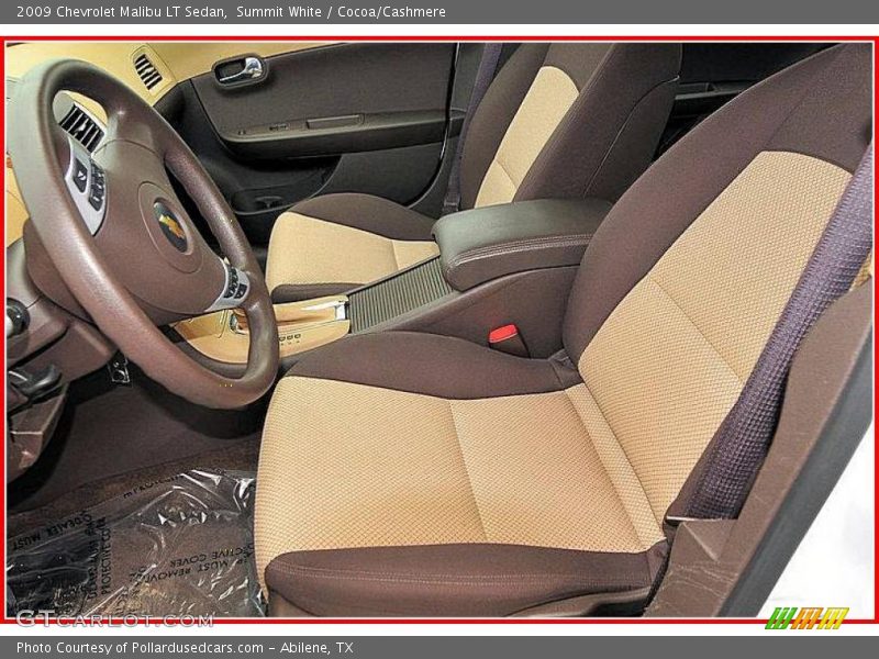 Summit White / Cocoa/Cashmere 2009 Chevrolet Malibu LT Sedan