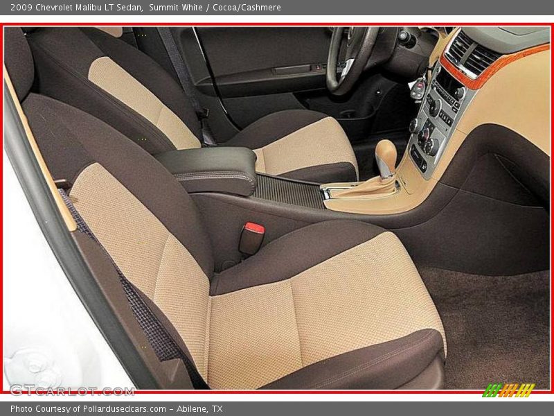 Summit White / Cocoa/Cashmere 2009 Chevrolet Malibu LT Sedan