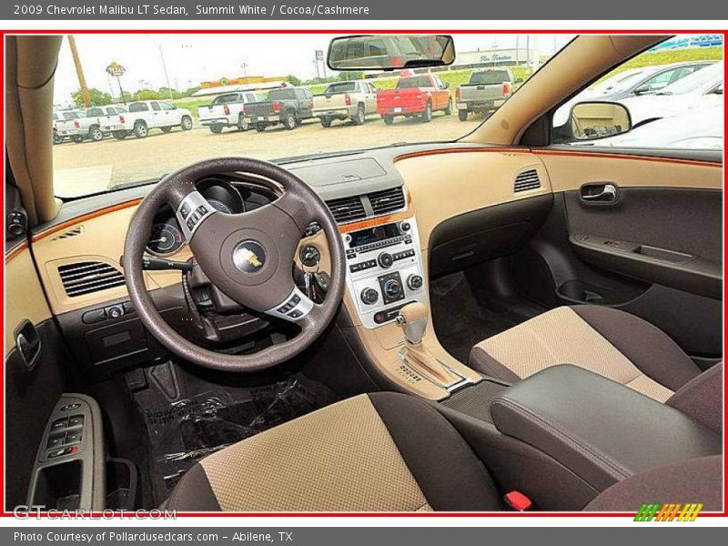 Summit White / Cocoa/Cashmere 2009 Chevrolet Malibu LT Sedan