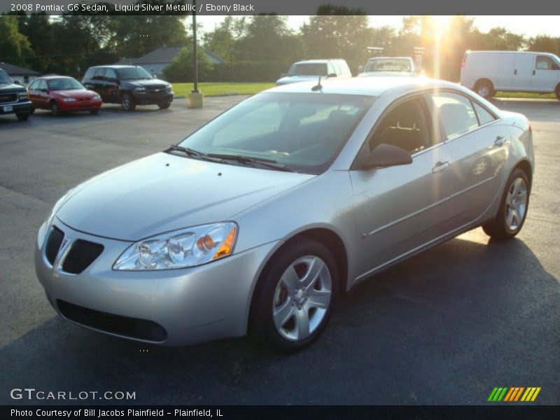 Liquid Silver Metallic / Ebony Black 2008 Pontiac G6 Sedan