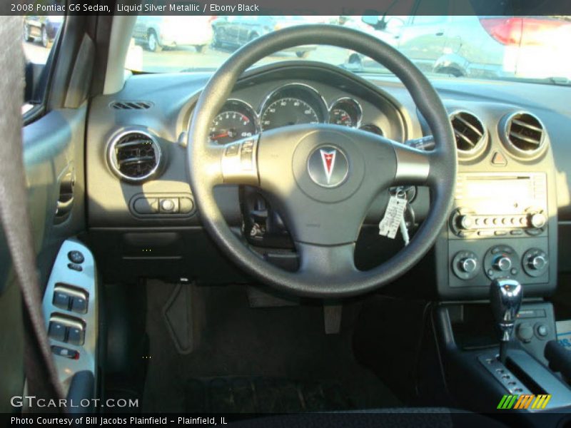 Liquid Silver Metallic / Ebony Black 2008 Pontiac G6 Sedan