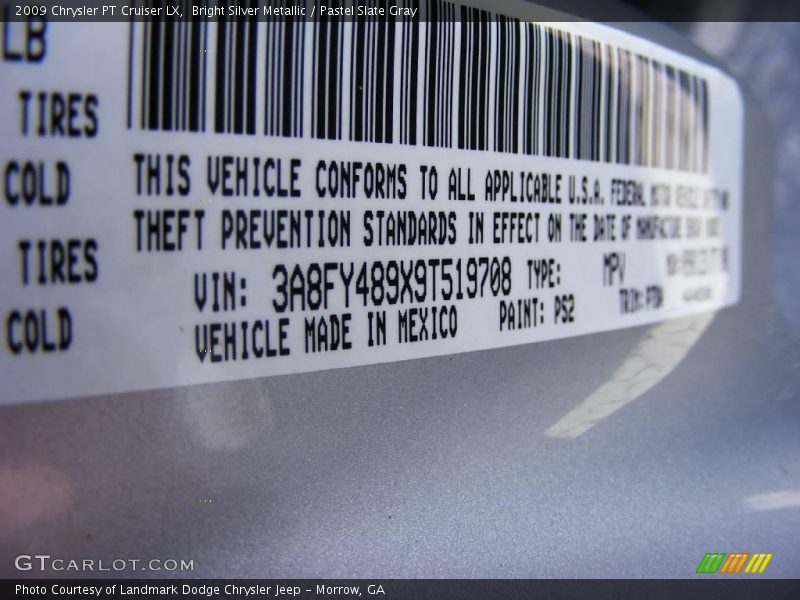 Bright Silver Metallic / Pastel Slate Gray 2009 Chrysler PT Cruiser LX