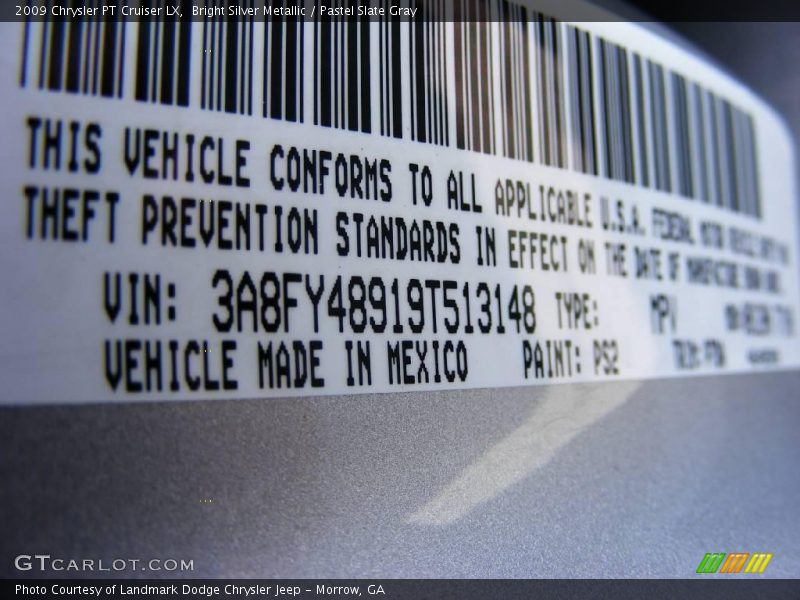 Bright Silver Metallic / Pastel Slate Gray 2009 Chrysler PT Cruiser LX