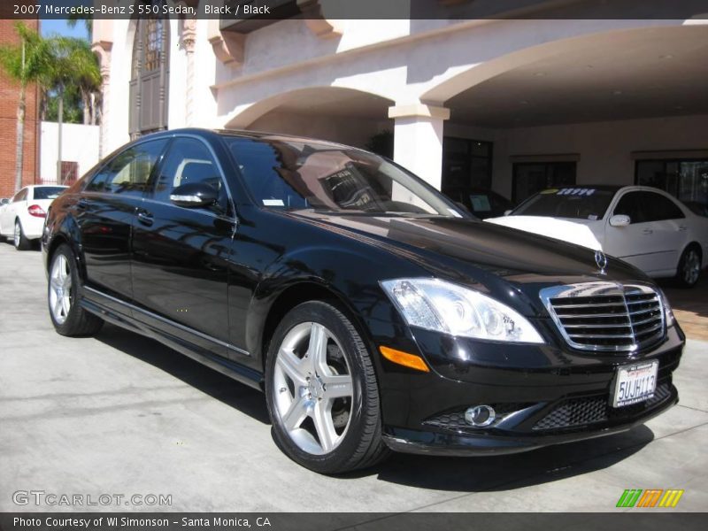 Black / Black 2007 Mercedes-Benz S 550 Sedan