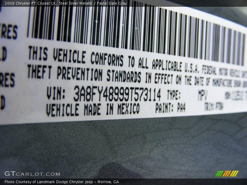 Steel Silver Metallic / Pastel Slate Gray 2009 Chrysler PT Cruiser LX