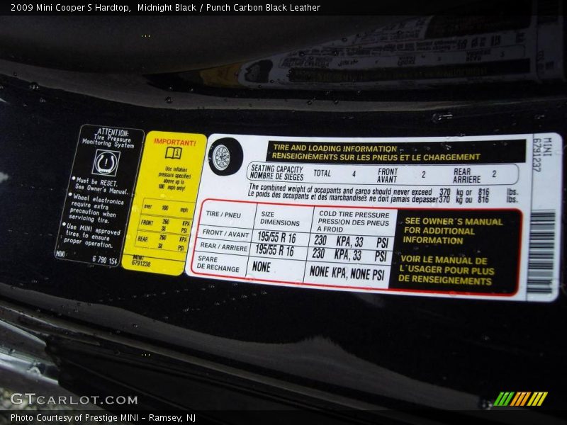 Midnight Black / Punch Carbon Black Leather 2009 Mini Cooper S Hardtop