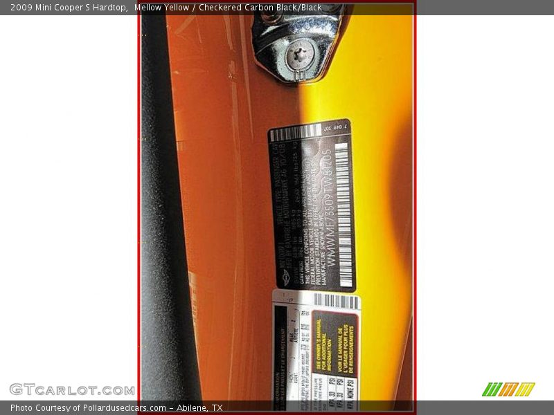 Mellow Yellow / Checkered Carbon Black/Black 2009 Mini Cooper S Hardtop