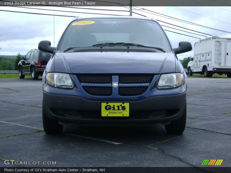 Midnight Blue Pearl / Taupe 2003 Dodge Caravan SE