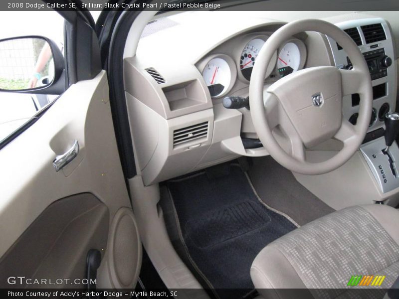 Brilliant Black Crystal Pearl / Pastel Pebble Beige 2008 Dodge Caliber SE