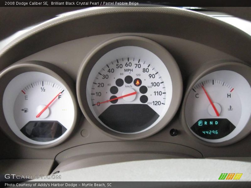 Brilliant Black Crystal Pearl / Pastel Pebble Beige 2008 Dodge Caliber SE