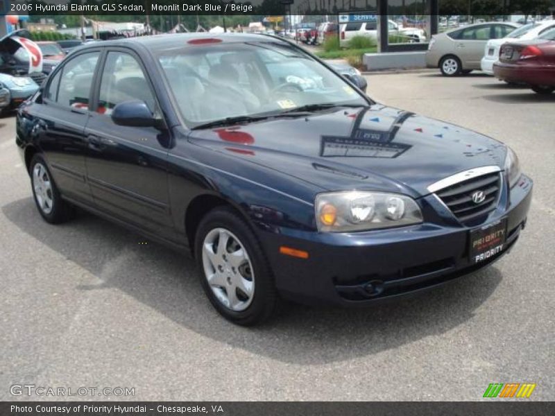 Moonlit Dark Blue / Beige 2006 Hyundai Elantra GLS Sedan