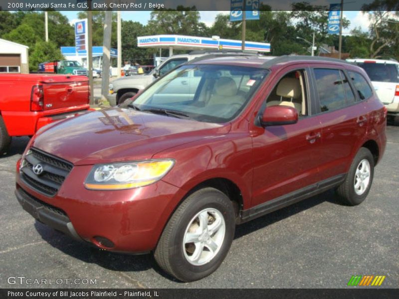 Dark Cherry Red / Beige 2008 Hyundai Santa Fe GLS