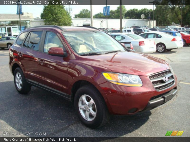Dark Cherry Red / Beige 2008 Hyundai Santa Fe GLS