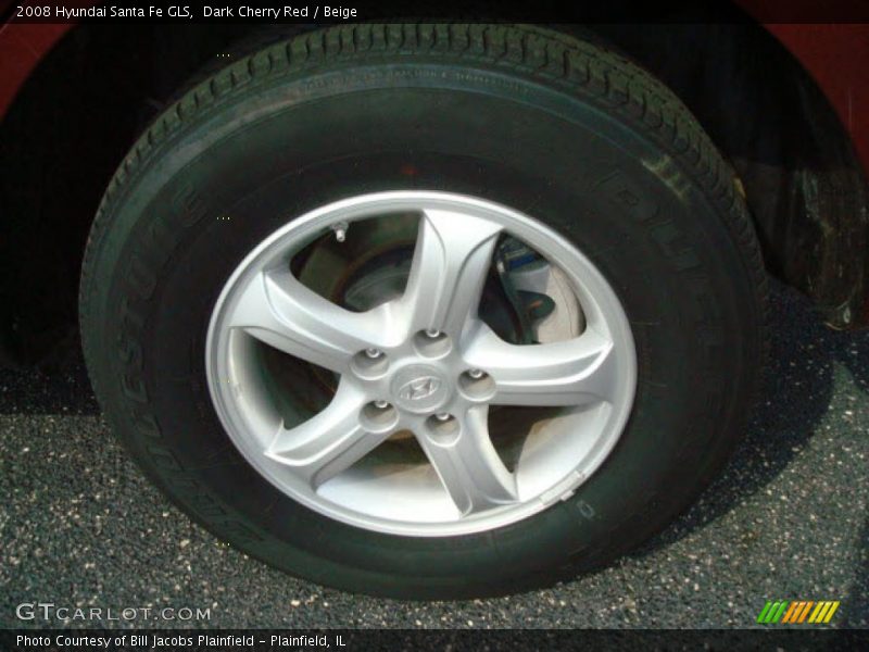 Dark Cherry Red / Beige 2008 Hyundai Santa Fe GLS