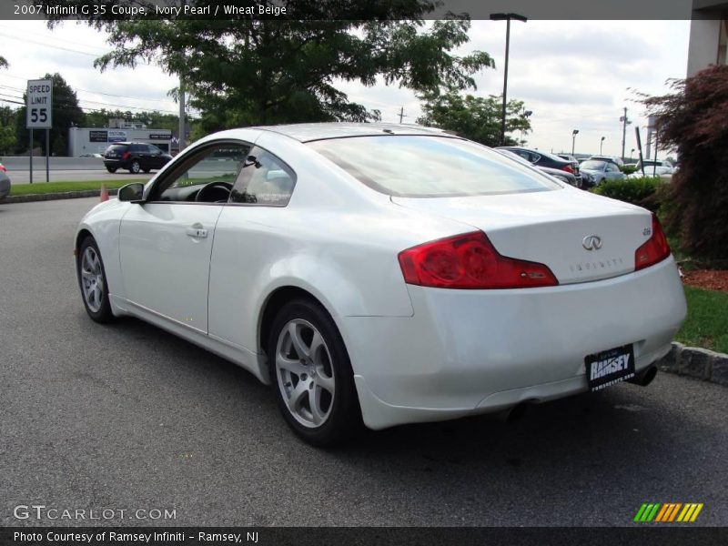Ivory Pearl / Wheat Beige 2007 Infiniti G 35 Coupe
