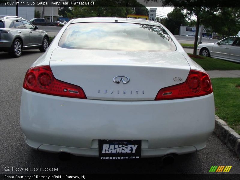 Ivory Pearl / Wheat Beige 2007 Infiniti G 35 Coupe