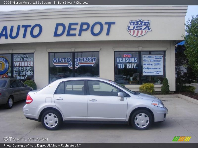 Brilliant Silver / Charcoal 2008 Nissan Versa 1.8 SL Sedan