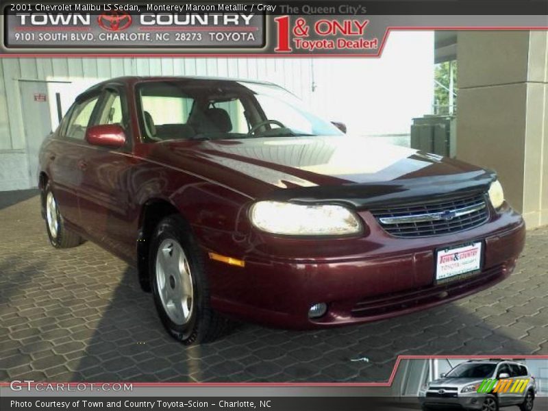 Monterey Maroon Metallic / Gray 2001 Chevrolet Malibu LS Sedan