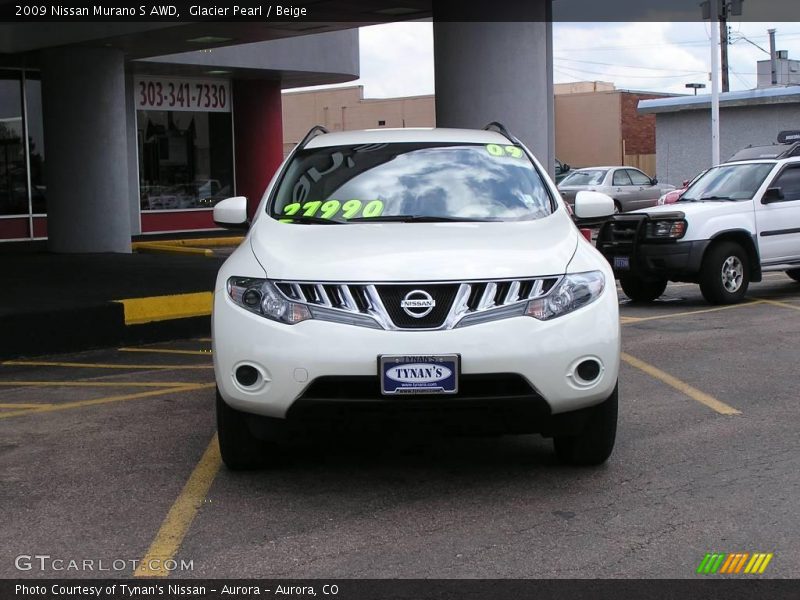 Glacier Pearl / Beige 2009 Nissan Murano S AWD