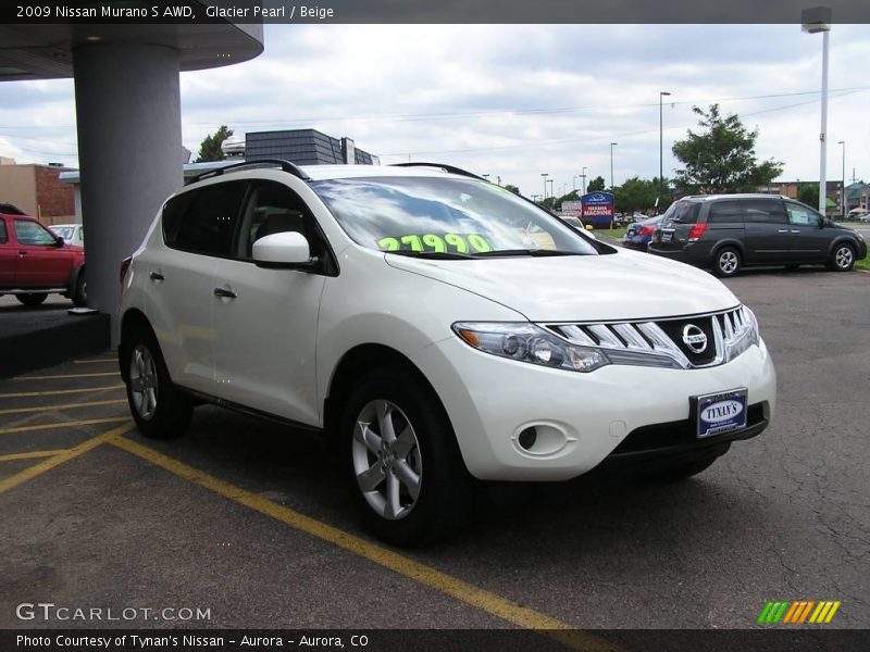 Glacier Pearl / Beige 2009 Nissan Murano S AWD