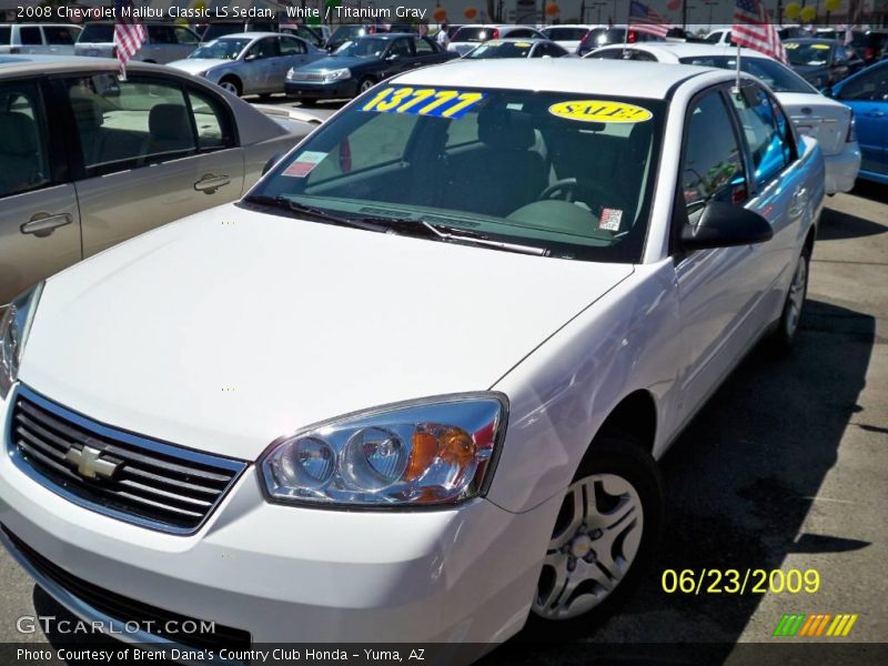 White / Titanium Gray 2008 Chevrolet Malibu Classic LS Sedan