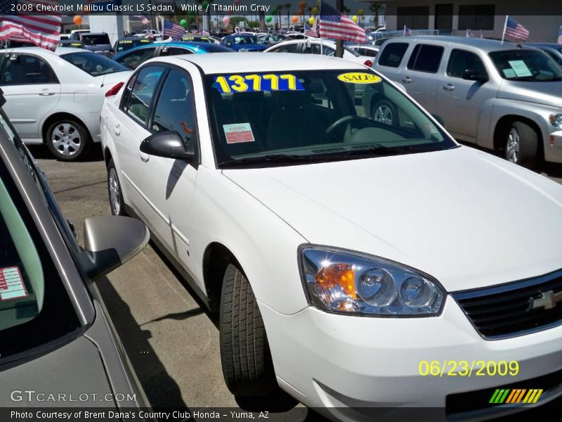 White / Titanium Gray 2008 Chevrolet Malibu Classic LS Sedan