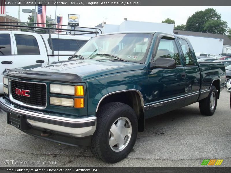 Laguna Green Metallic / Neutral 1997 GMC Sierra 1500 SLE Extended Cab 4x4