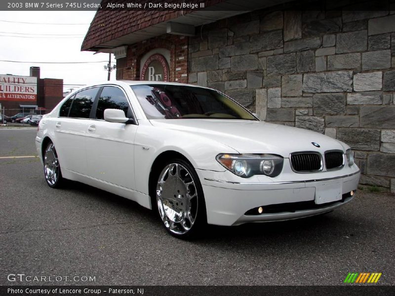 Alpine White / Dark Beige/Beige III 2003 BMW 7 Series 745Li Sedan