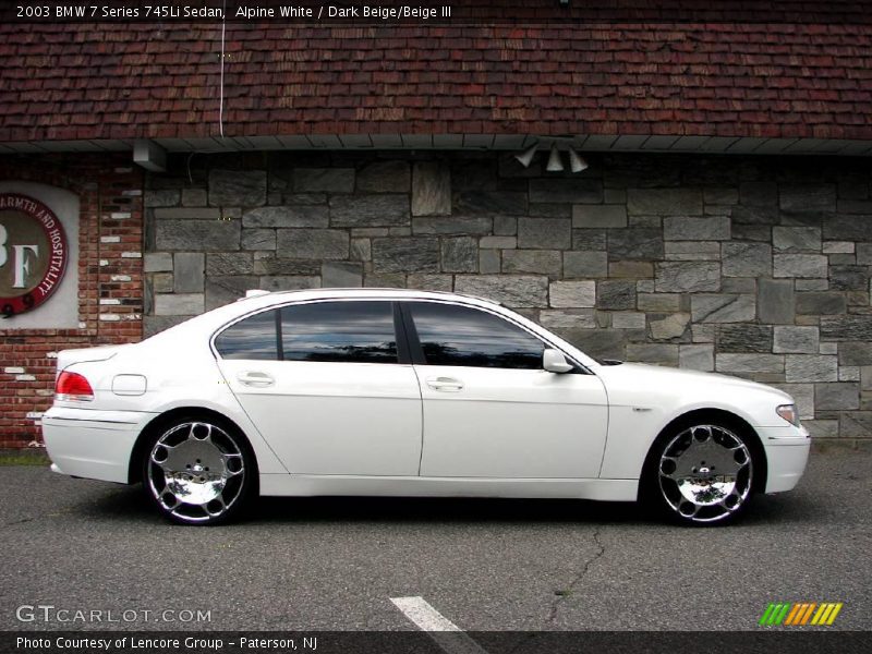 Alpine White / Dark Beige/Beige III 2003 BMW 7 Series 745Li Sedan