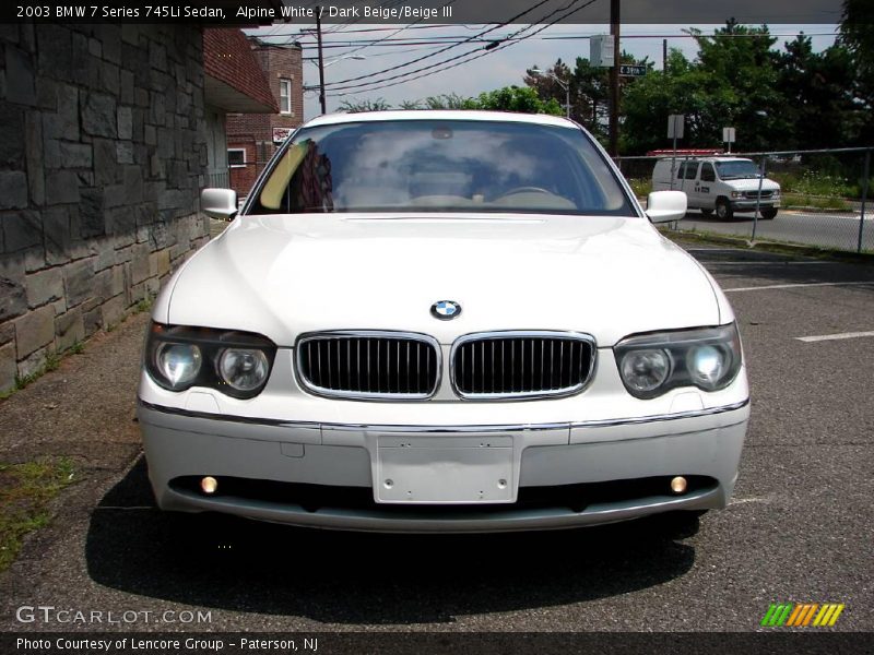 Alpine White / Dark Beige/Beige III 2003 BMW 7 Series 745Li Sedan