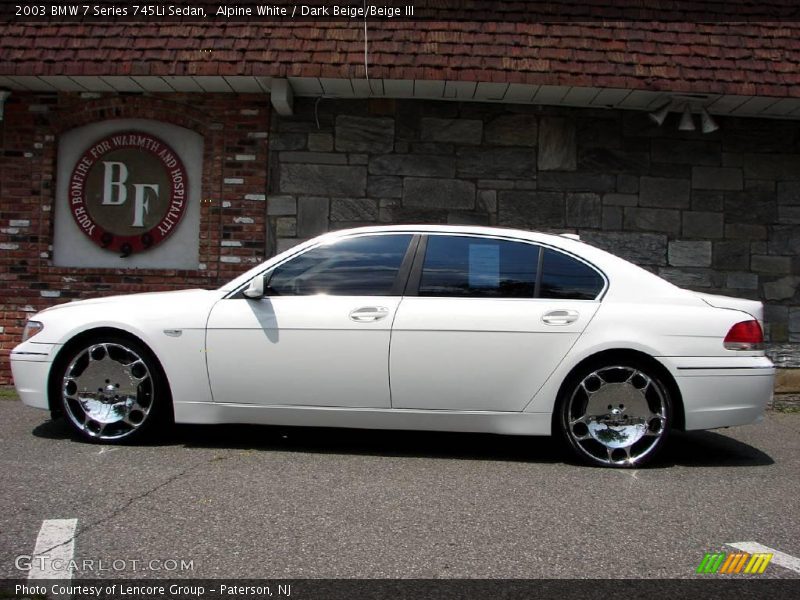 Alpine White / Dark Beige/Beige III 2003 BMW 7 Series 745Li Sedan