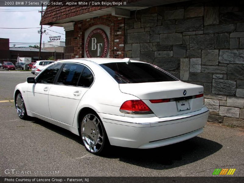 Alpine White / Dark Beige/Beige III 2003 BMW 7 Series 745Li Sedan