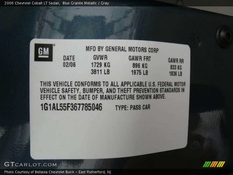 Blue Granite Metallic / Gray 2006 Chevrolet Cobalt LT Sedan