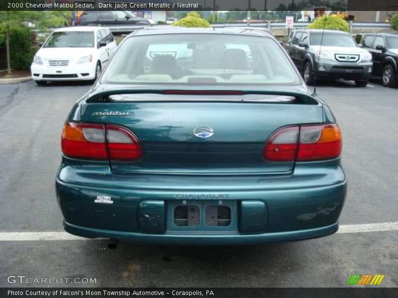 Dark Jade Green Metallic / Neutral 2000 Chevrolet Malibu Sedan