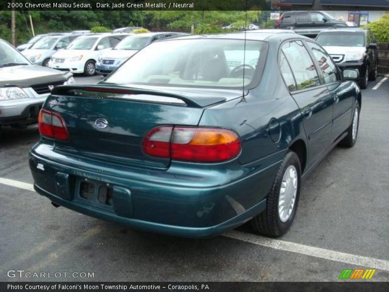 Dark Jade Green Metallic / Neutral 2000 Chevrolet Malibu Sedan