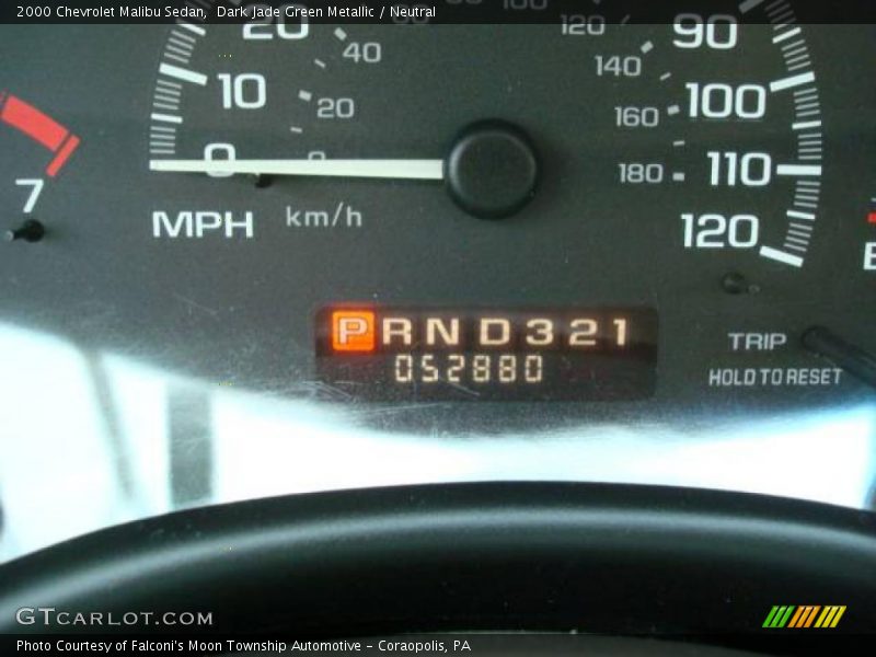 Dark Jade Green Metallic / Neutral 2000 Chevrolet Malibu Sedan