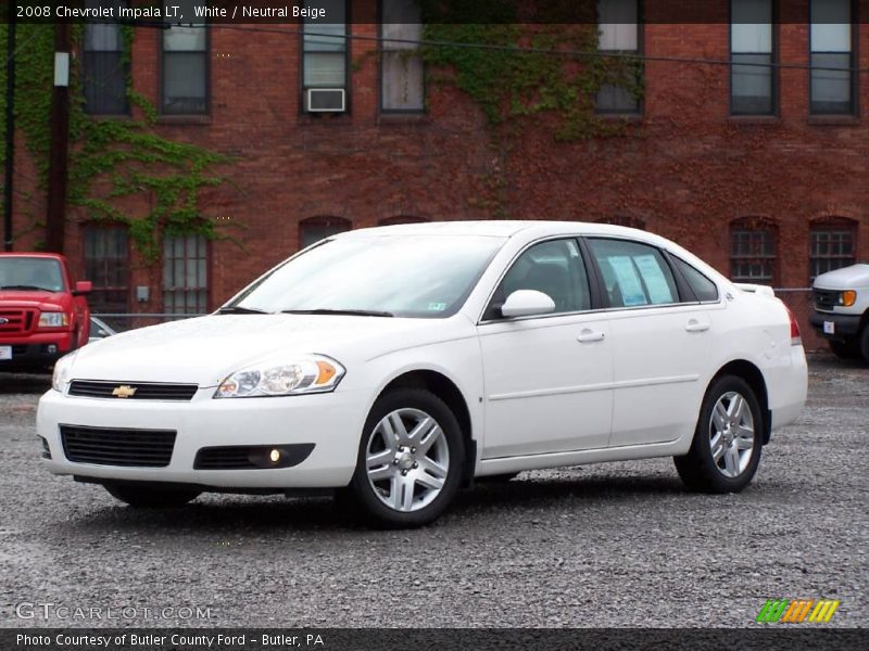 White / Neutral Beige 2008 Chevrolet Impala LT
