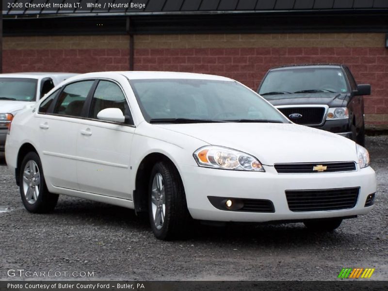 White / Neutral Beige 2008 Chevrolet Impala LT