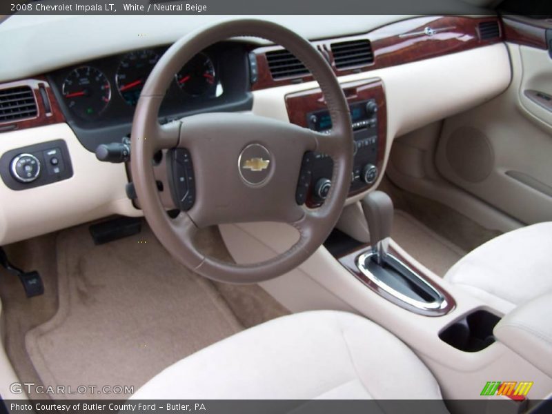 White / Neutral Beige 2008 Chevrolet Impala LT