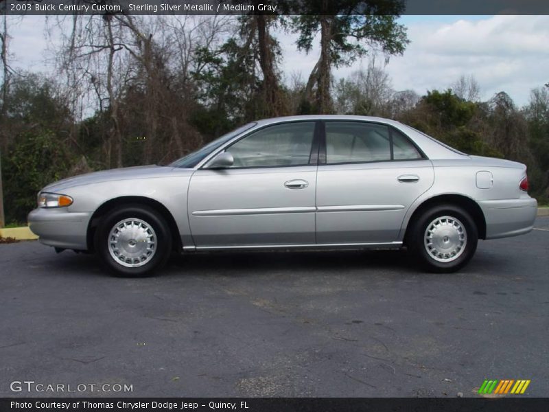 Sterling Silver Metallic / Medium Gray 2003 Buick Century Custom