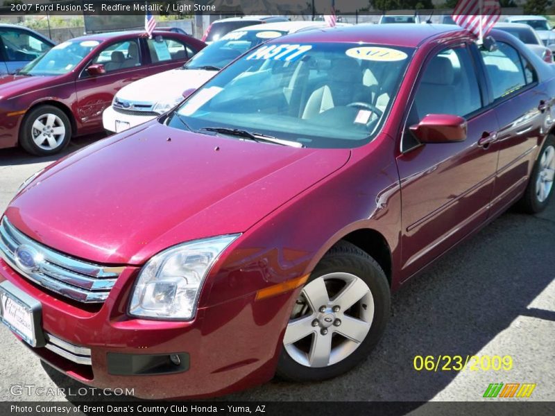 Redfire Metallic / Light Stone 2007 Ford Fusion SE