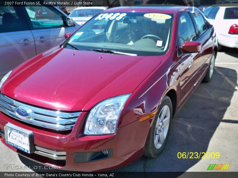 Redfire Metallic / Light Stone 2007 Ford Fusion SE