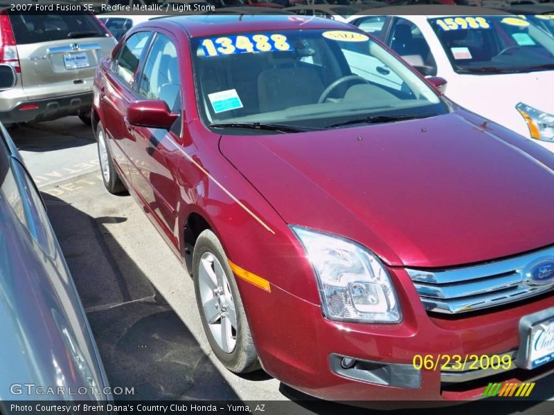 Redfire Metallic / Light Stone 2007 Ford Fusion SE