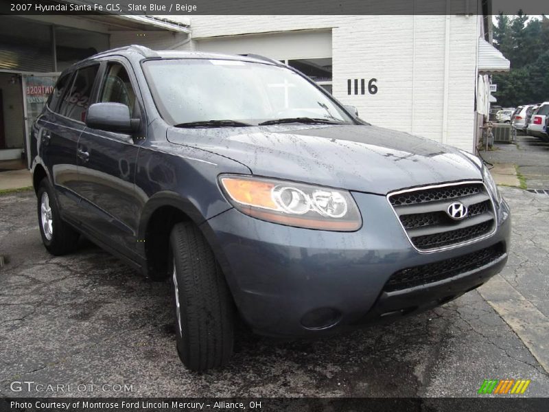 Slate Blue / Beige 2007 Hyundai Santa Fe GLS