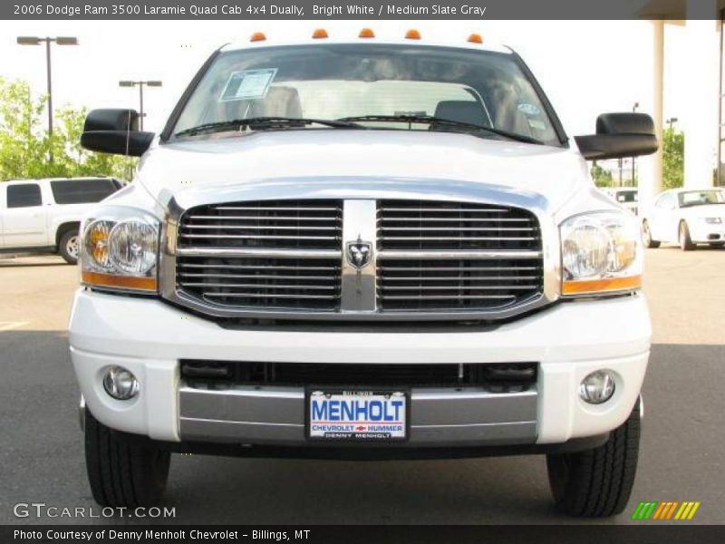 Bright White / Medium Slate Gray 2006 Dodge Ram 3500 Laramie Quad Cab 4x4 Dually