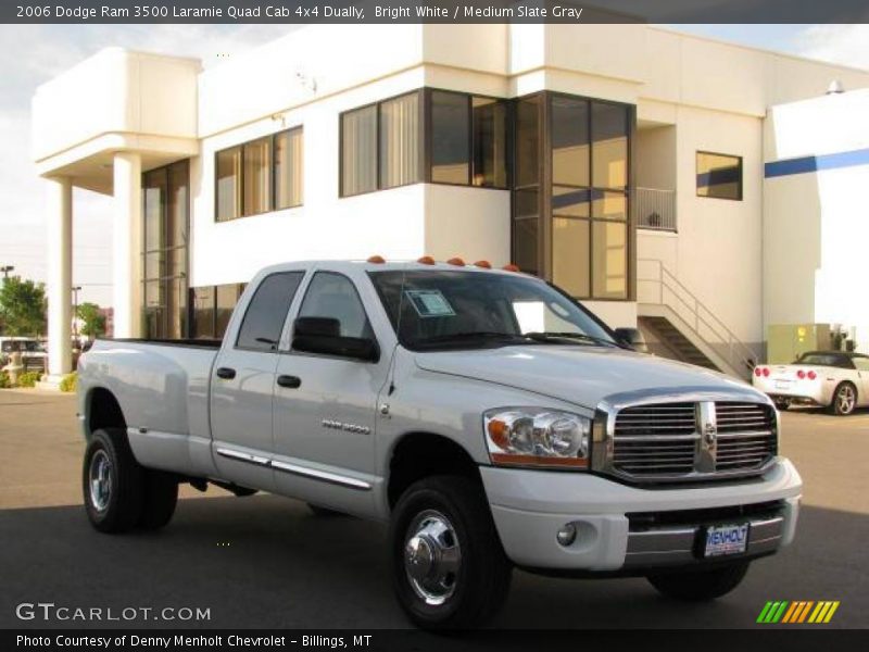 Bright White / Medium Slate Gray 2006 Dodge Ram 3500 Laramie Quad Cab 4x4 Dually