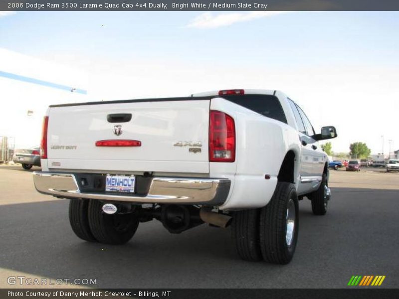 Bright White / Medium Slate Gray 2006 Dodge Ram 3500 Laramie Quad Cab 4x4 Dually