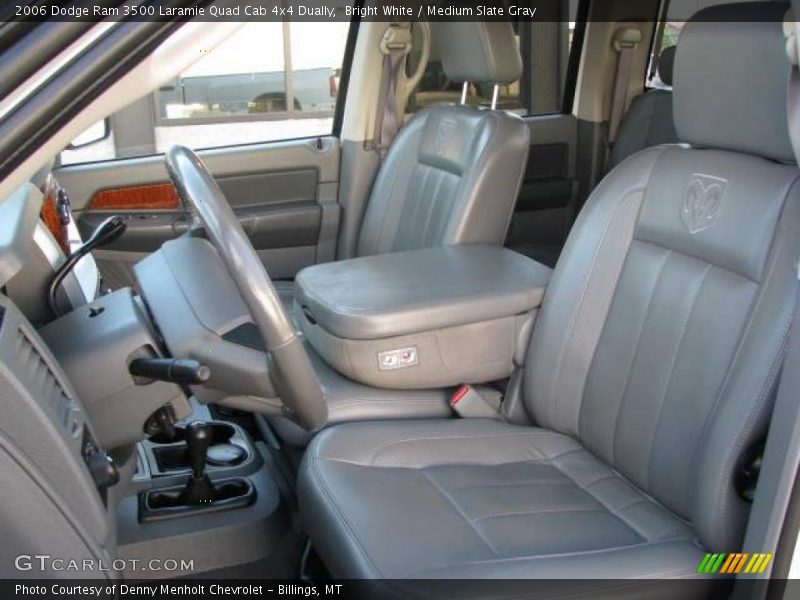 Bright White / Medium Slate Gray 2006 Dodge Ram 3500 Laramie Quad Cab 4x4 Dually